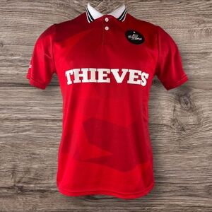 100 Thieves Polo Rugby Shirt Mens Size Medium Primary Jersey Red (680)